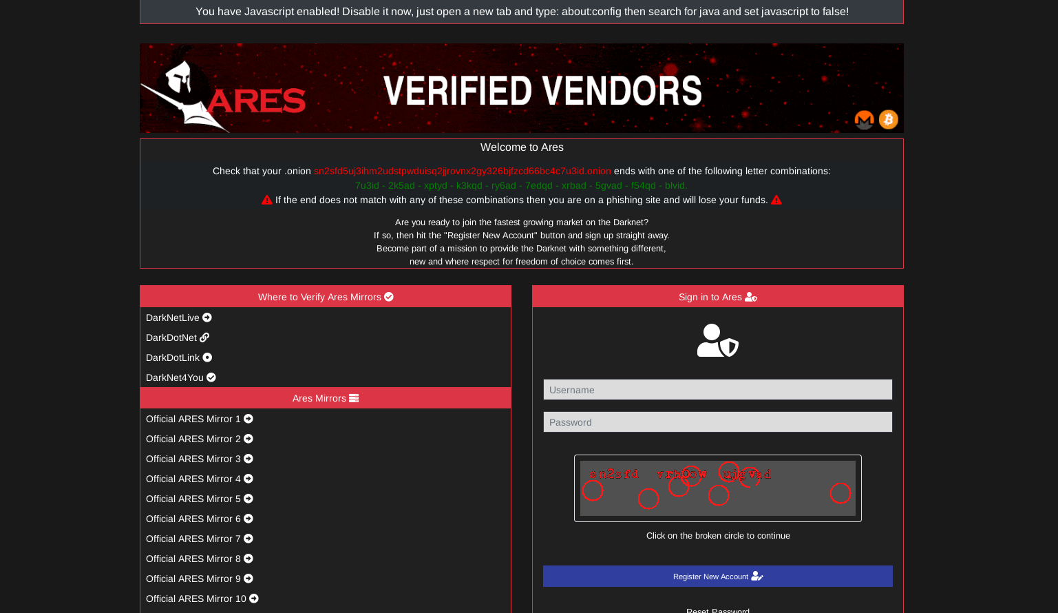 Ares darknet Market Link